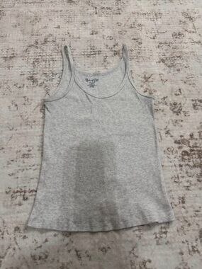 Brandy Melville Light Gray Ribbed Tank Top